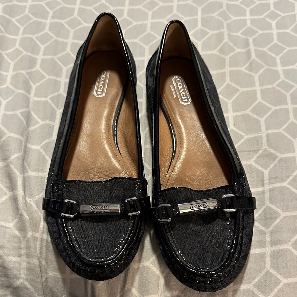 Coach Black Leather Women's Loafers - 8 1/2